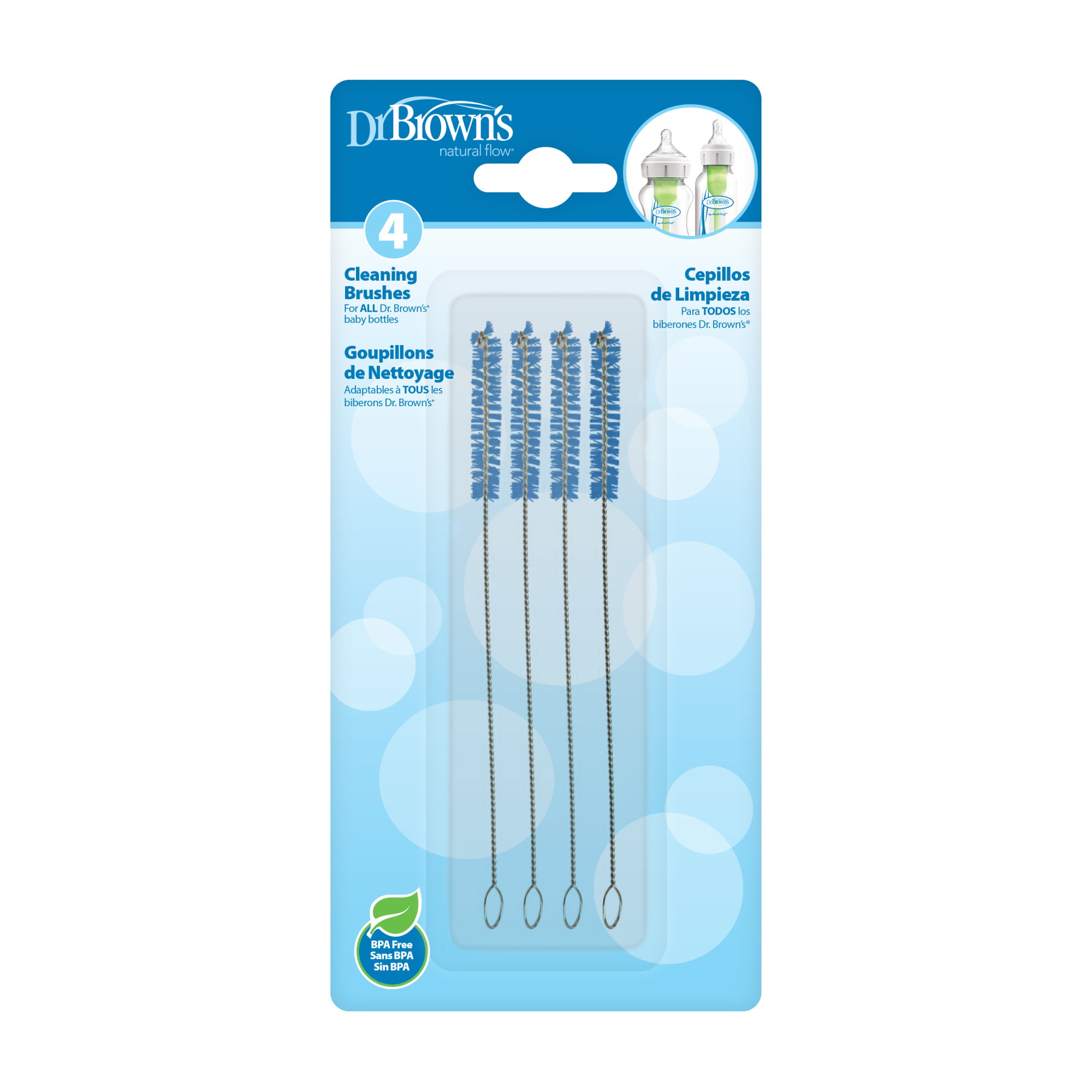NEW Dr Browns Bottle And Teat Brush Plus Small Vent Brushes Pack Of 4 UK STOCK 