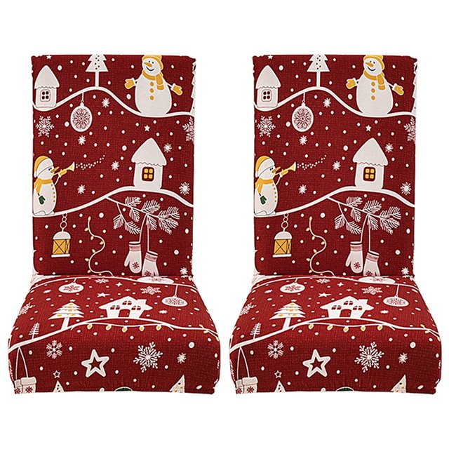 Protector Asiento Fundas Silla Impresas Navidad Reutilizable para Fiestas Navideñas