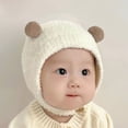 thumbnail image 5 of Toddler Hat Newborn Toddler Warm Hip Hop Soft Cute Thickened Warmer Bonnet Newborn Cap Autumn Winter Hats Baby Children Beanie Caps YELLOW, 5 of 8