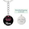 thumbnail image 2 of Dog Mom Keyring Airedale Terrier Mama Circle Keychain Stainless Steel or 18k Gold, 2 of 12