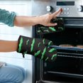 thumbnail image 2 of Black Halloween Bats with Green Kitchen Oven Mitt and Pot Holder Sets 2 Pcs for Baking, Cooking and Grilling, Heat Resistant Up To 392 °F, 2 of 7