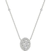 Diamond Oval Pendant, .71 Carat on 18k White Gold P20243W