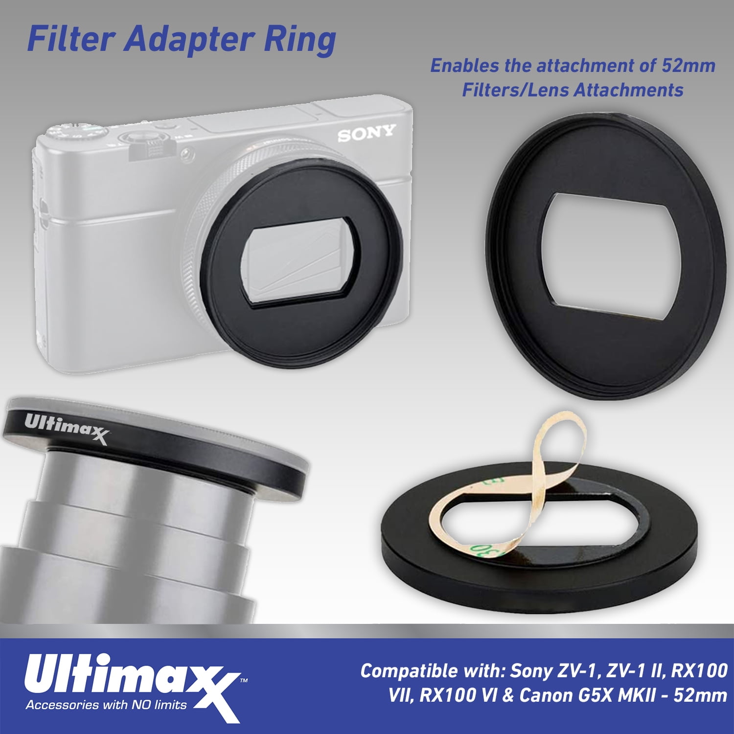 Ultimaxx Essential Bundle for Sony ZV-1 II Camera (White) (International Model) – 128GB Memory Card, Replacement Battery, Filter Adapter Ring & 15-Piece Accessory Kit