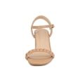 thumbnail image 6 of BLISSFUL STEP Women's Sandals Block Heels Slingback Buckle Woven Sandals Nude 7, 6 of 7