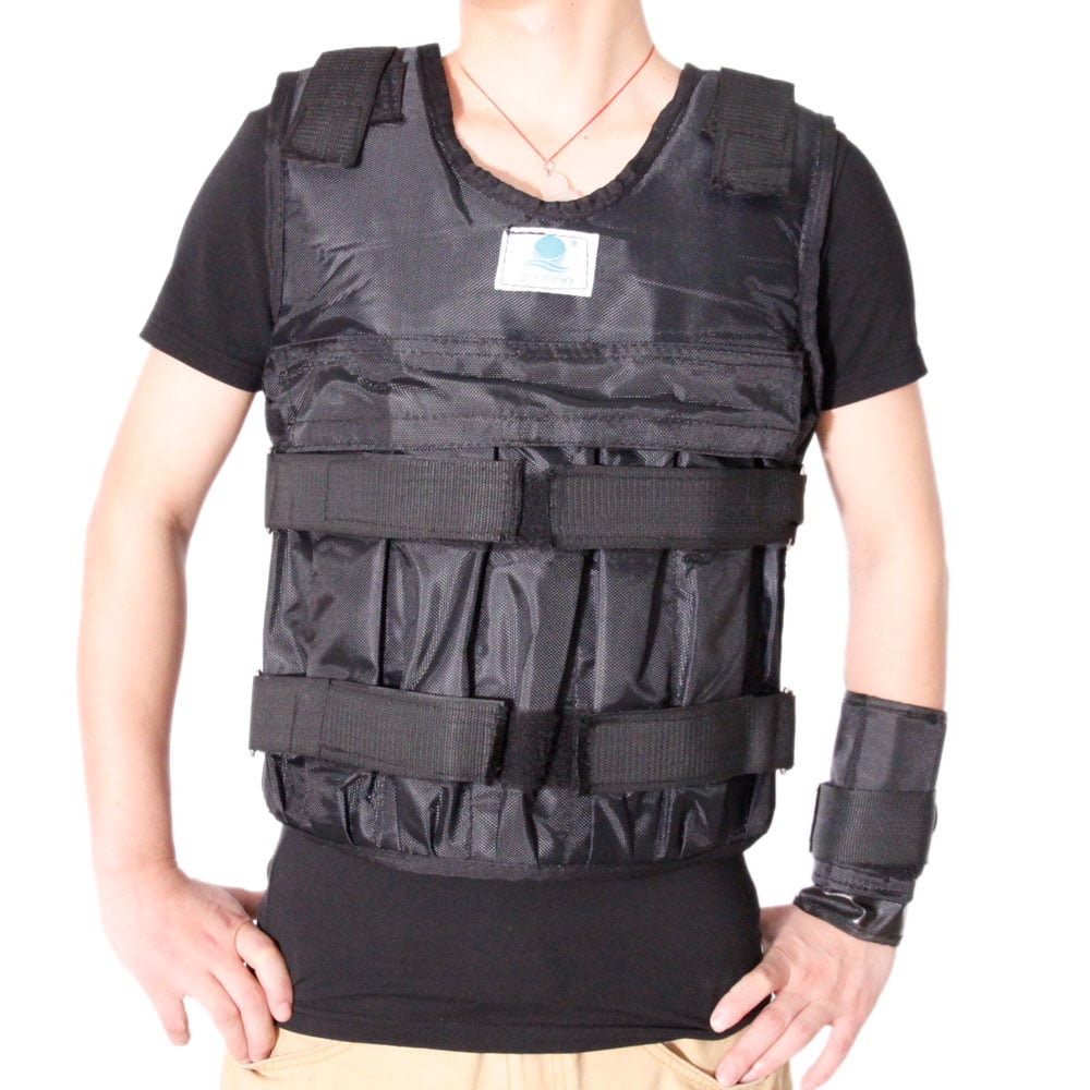 Adjustable Weight Vest 44//110LB 20//50KG Workout Exercise Training Sand Clothing