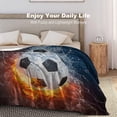 thumbnail image 4 of Manta de franela para sofá con diseño de fútbol en llamas y agua, muy suave y cálida, para decoración del hogar, para todas las estaciones, para cama, sofá, sala de estar, grande, 60 x 50 pulgadas, 4 of 8