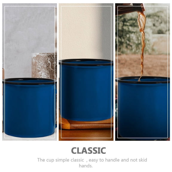 COMPUKAS Set of Vintage Coffee Mugs with Iron Handle, Anti- Design for Comfortable Grip