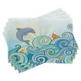 thumbnail image 1 of Ambesonne Cartoon Place Mats Set of 4, Dolphin Ocean, Standard Size, Multicolor, 1 of 6