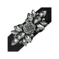 thumbnail image 2 of Cinturones elásticos para mujeres, banda de cintura de rosa vintage elegante con strass para vestido abrigo 90x6cm/35.4x2.4" banda negra-negra, 2 of 6