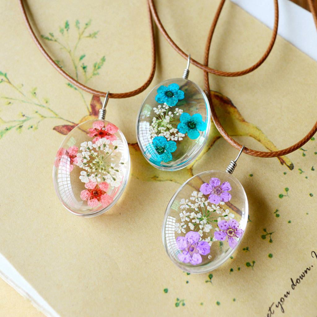 Pressed flower necklace, Reesin flower pendant, Resin Neckla - Inspire  Uplift
