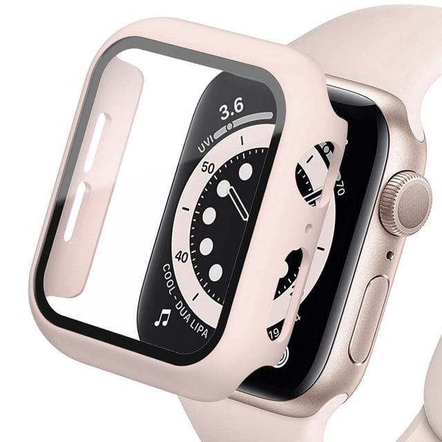 Cristal + cubierta para funda de Apple Watch de 45mm, 41mm, 44mm, 40mm, 42mm y 38mm, accesorios para iWatch, Protector de pantalla para Apple watch serie 3, 4, 5, 6, SE, 7