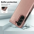 thumbnail image 6 of for Samsung Galaxy Z Fold 6 Wallet Case with Credit Card Slots Holder, Flip Stand Magnetic Buttons Shockproof PU Leather Phone Cover Women Men for Samsung Galaxy Z Fold 6 Case, Rosegold, 6 of 9