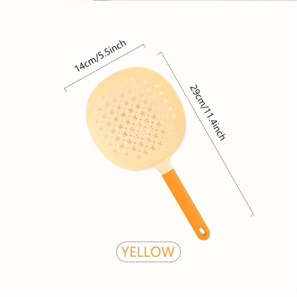Colador de cocina, cuchara grande de drenaje de plástico de mango largo, resistente a altas temperaturas, fideos y albóndigas recuperados, suministros de cocina