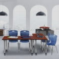 thumbnail image 2 of Regency Kee 60 x 30 in. Adjustable Classroom Table- Cherry & 2 Andy 18 in. Stack Chairs- Blue & Grey Base, 2 of 7