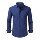 thumbnail image 2 of Blusa y camisa de manga larga con cuello vuelto para hombre, estilo informal, a la moda, con botones y solapa, transpirable, de poliéster, 2 of 5