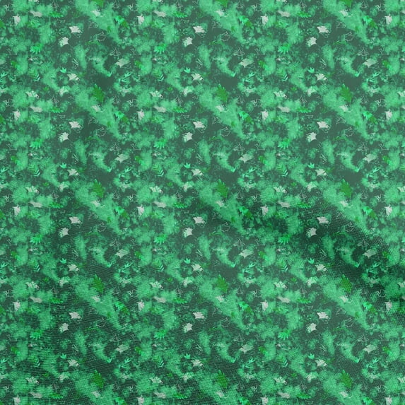 oneOone Cotton Cambric Green Fabric Asian Tie & Dye Dress Material Fabric Print Fabric By The Yard 42 Inch Wide