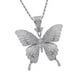thumbnail image 5 of Collar de cadena estilo hip hop con colgante de mariposa y incrustaciones de circonita en plata, 5 of 9