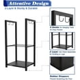 thumbnail image 3 of 2 Tiers Small Firewood Log Storage Rack Holder for Indoor Fireplace or Outdoor Patio, Black, 3 of 7
