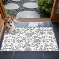 thumbnail image 4 of 2x3 Door Mat Rug, Grey Flower Non-Skid Rubber Backing Large Rectangle Rugs - Living Room Bedroom Home Office, Vintage Farmhouse Boho Leaf Spring Plant Indoor Floor Mat Carpets Washable Rug, 4 of 9