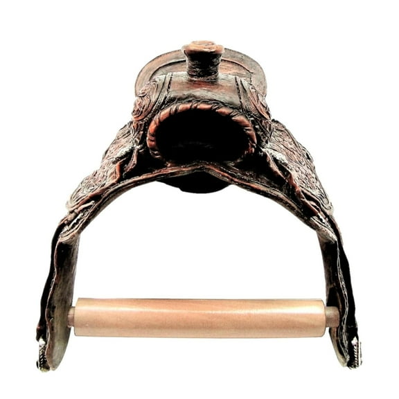 Rustic Resin Western Style Decorative Saddle Toilet Tissue Paper Roll Holder Dispenser Wall Mounted