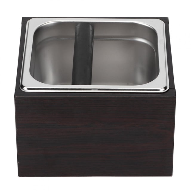 Contenedor cuadrado de acero inoxidable para residuos de café, cubo para residuos, caja con Base