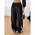 thumbnail image 6 of Womens Parachute Pants Y2K Wide Leg Cargo Sweatpants Waist Jogger Pants with Pockets Black XL, 6 of 9
