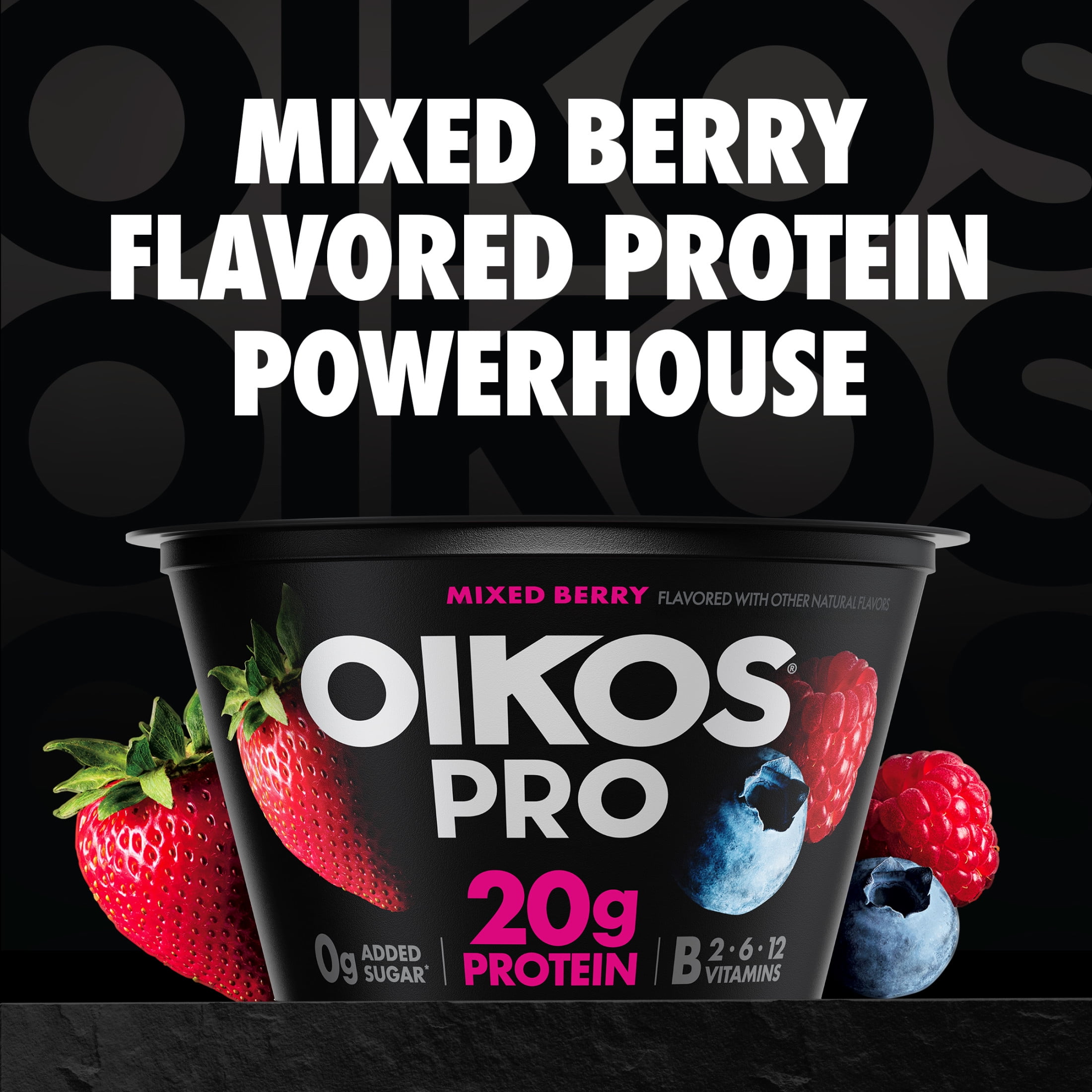 Oikos Pro 20g Protein Mixed Berry Yogurt-Cultured Ultra-Filtered Milk Product Cups, 5.3 oz, 4 Count