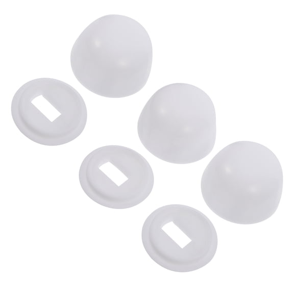 Niceauty 3Pair White Plastic Toilet Bolt Caps Universal Toilet Bowl Installation Accessories