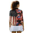 thumbnail image 3 of HUIACONG American Flag Floral Women's Golf Polo Shirt for Workout Tennis Sports, Soft 3/4 Sleeve Athletic Golf Top in Polyester Spandex Blend for Outdoor Trips, 3 of 10