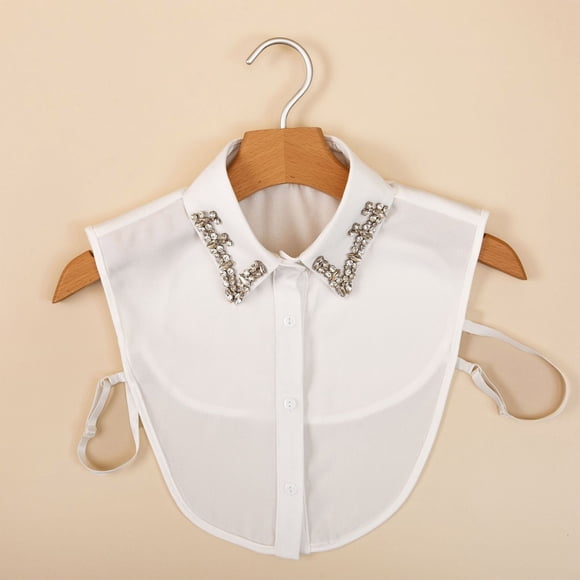 Goleeg Womens Dickies Collars,Detachable Collars for Women,Dickey Collar for Women,Collars for Women,False Collar,Stylish Detachable Rhinestone Fake Collar Half Shirt Blouse Chiffon False Collar