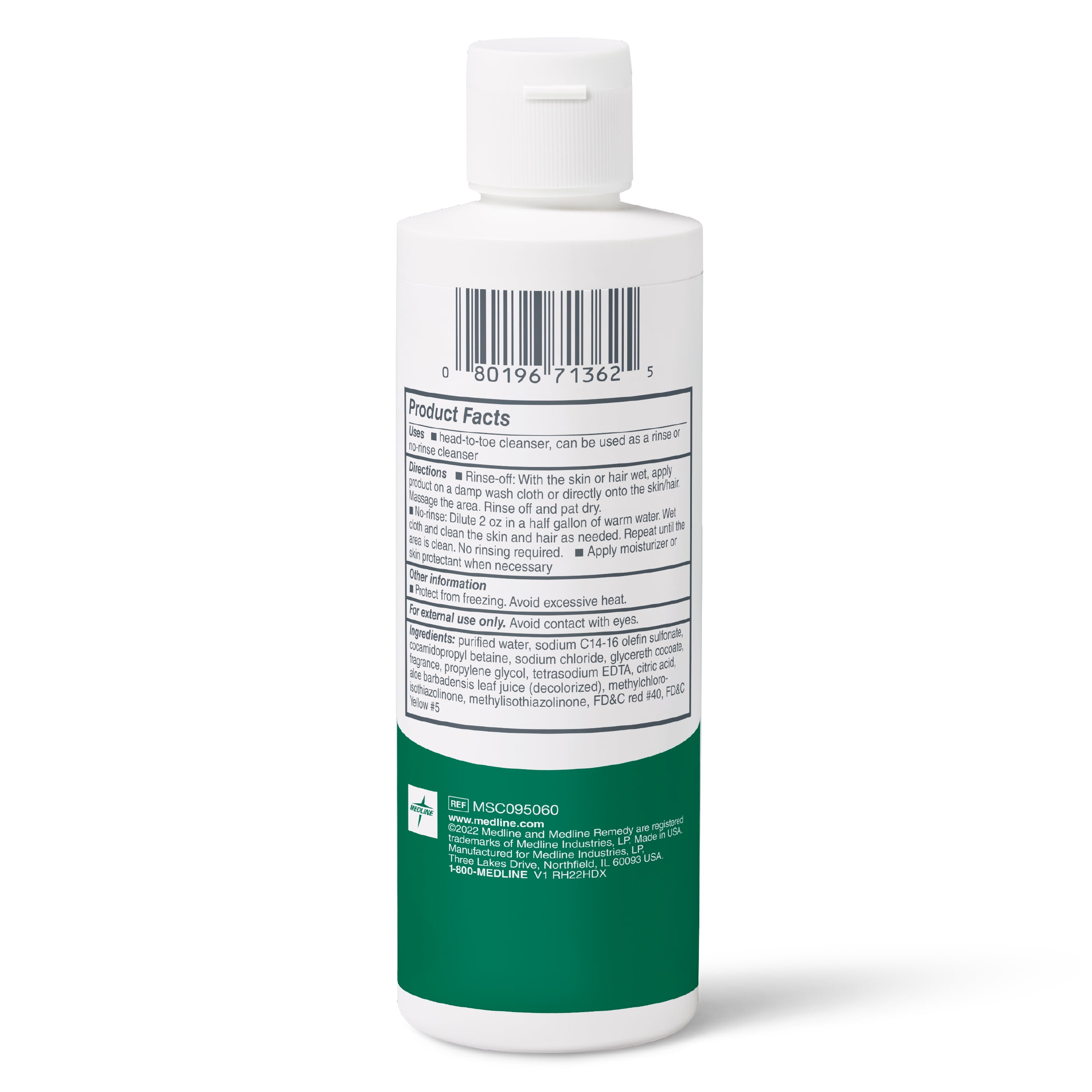 Medline Remedy Essentials Shampoo and Body Wash (8 fl oz), 48 Count, Kiwi Mango Scent, Full Body Cleanser with Aloe