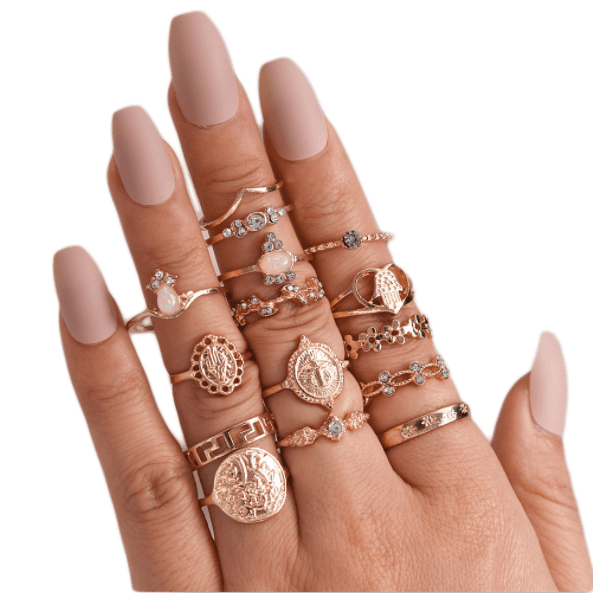 Set Elegant Rings Fashion Costume Jewellery Stack Knuckle Finger