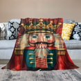 Creowell Nutcracker Crown Swirls Throw Blanket for Bed Couch Chair All