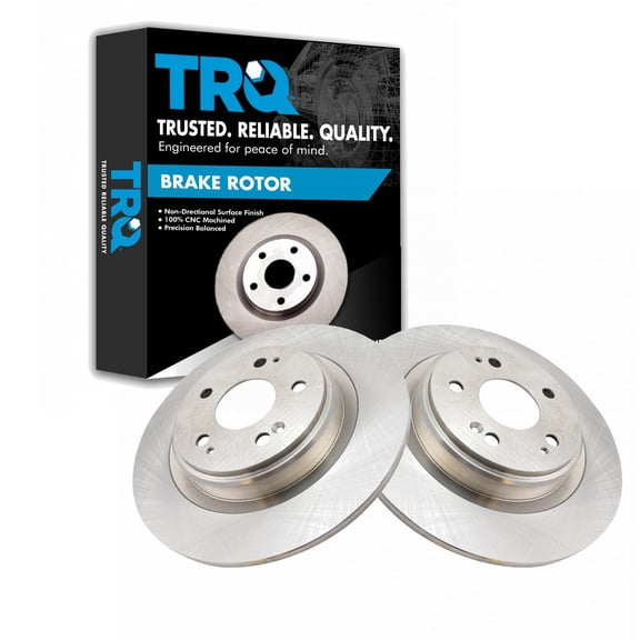 TRQ Rear Brake Rotors Set Solid Fits Select 2017-2020 Acura MDX