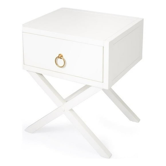 Mesa auxiliar Butler Specialty Lark, madera de acacia blanca, 19 x 16 x 22 cm