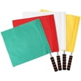 thumbnail image 1 of MasteelfCA 4 Pcs Drapeaux de Signalisation à Main Drapeau d'Arbitre de Match en Acier Inoxydable (Jaune, Rouge, Vert, Blanc), 1 of 8