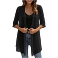 thumbnail image 6 of LIaqionyy Womens Soft Cardigans Summer Lightweight 3/4 Sleeve Cardigan Open Front Casual Loose Cover up Clothes, 6 of 7