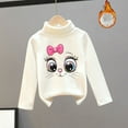 thumbnail image 2 of Generic Children's Clothes Girl's Fall And Winter Long Sleeve Cat Printing Thickened De Velvet Half Turtleneck Bottoming Shirt Tops Shirts Sweatshirts Pullover (6-7 Years,WH1), 2 of 5