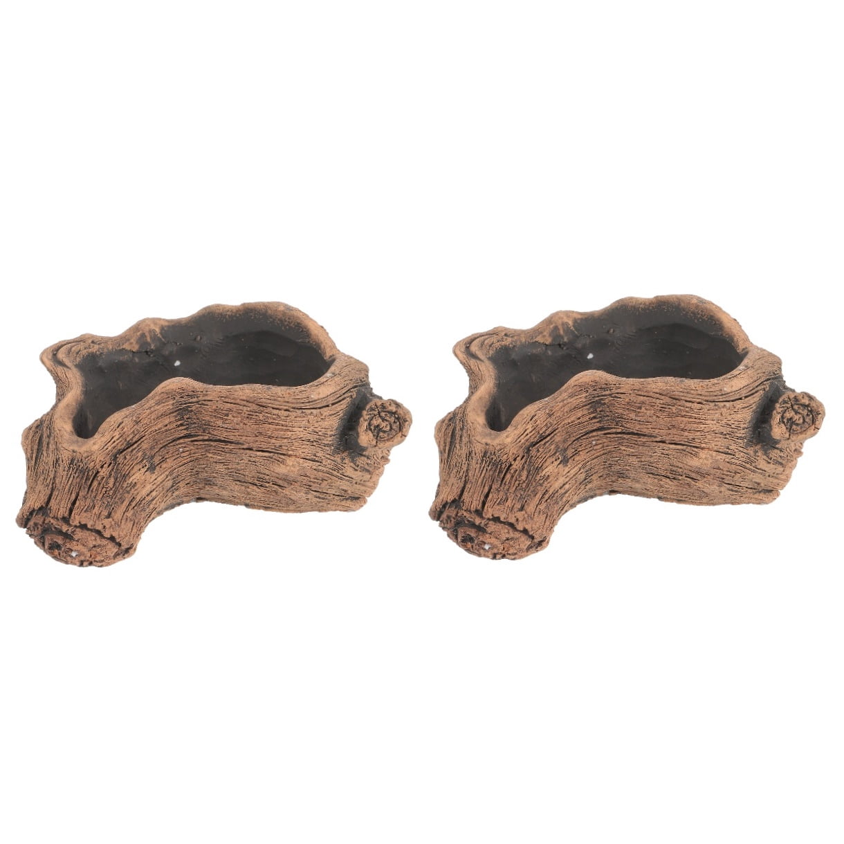 unbranded 2pcs Imitation Tree Stump Succulent Pot Vintage Cement Planter Succulent Planter Plant Pot Gardening Pot
