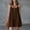 Brown, variant on Women's 2026 Summer Spaghetti Strap Scoop Neck Mini Sundress, Front Button Down Empire Waist Loose Sleeveless Short Casual Dress with Pockets for Vacation Beach Daily Wear