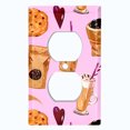 thumbnail image 2 of Metal Light Switch Wall Plate Outlet Cover (Coffee Mocha Espresso Grounds Cookie Sugar Treats Love Caramel Shake Pink - Single Duplex), 2 of 2