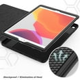 thumbnail image 6 of Dteck Shockproof Case For iPad 8th Generation 10.2-inch 2020, Luxury Leahter Rubber Hard iPad 7th Gen 10.2" 2019 Case Kickstand Automatic wake/sleep Card Holder Protective Cover,Black, 6 of 8
