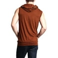thumbnail image 3 of G-Style USA Men's Lightweight Athletic Casual Sleeveless Eyelet Drawstring Zipper Hoodie SL888 - Mocha- 4X-Large, 3 of 7