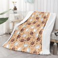 thumbnail image 2 of Football Outline Beige Pattern Soft Sherpa Fleece Throw Blanket, Warm Cozy Plush Blanket for Sofa Bed Couch, All Season, 50"x60", 2 of 5