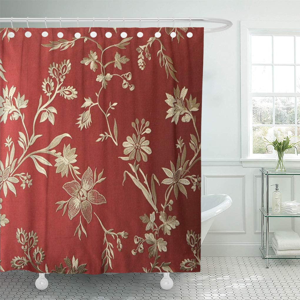 Regal Fabric Shower Curtain Design With Flocking 70x72 Inch Multiple Colors 