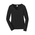 thumbnail image 5 of Port Company Ladies Long Sleeve Fan Favorite Neck Tee-S (Jet Black), 5 of 6