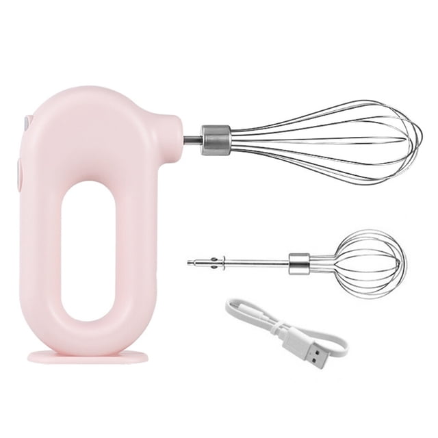 Batidor de huevos de mano portátil, espumador de crema de cocina ajustable, mezclador de huevos recargable eléctrico inalámbrico, herramientas Herramientas y accesorios para hornear rosado 2 varillas Billuyoard HA007445-02B