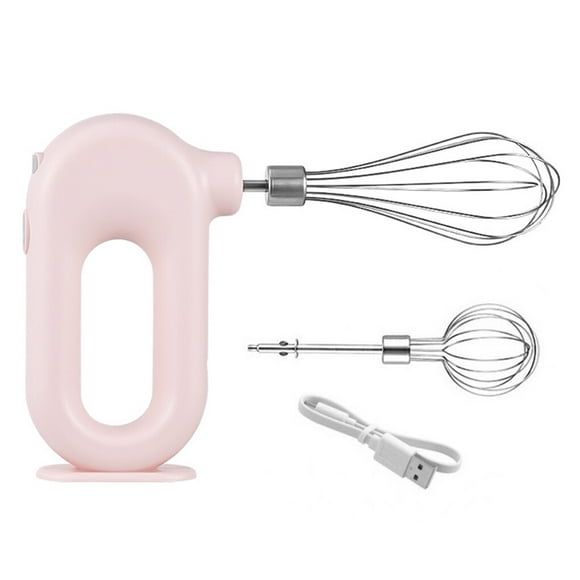 Batidor de huevos de mano portátil, espumador de crema de cocina ajustable, mezclador de huevos recargable eléctrico inalámbrico, herramientas Herramientas y accesorios para hornear rosado 2 varillas Billuyoard HA007445-02B