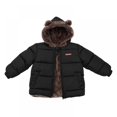 thumbnail image 4 of Little Boys Girls Down Jacket Winter Lamb Fleece Snowsuit Coat Hood Thick Warm Outerwear For 2-7 Years, 4 of 6