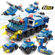 thumbnail image 2 of 147 Uds 6 en 1 serie de policía de ciudad modelo de coche bloques de construcción de partículas pequeñas montaje niños ladrillos rompecabezas juguetes regalo,8612-6, 2 of 7